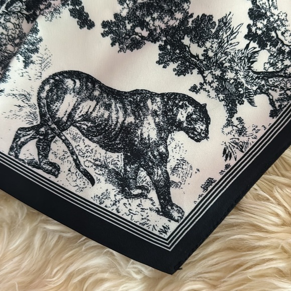 Navy and Cream Toile Print Dickey Collar with Bow Tie Closure - Picture 7 of 13